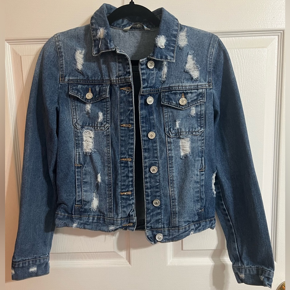 Highway Jeans Blue Distressed Jean Jacket